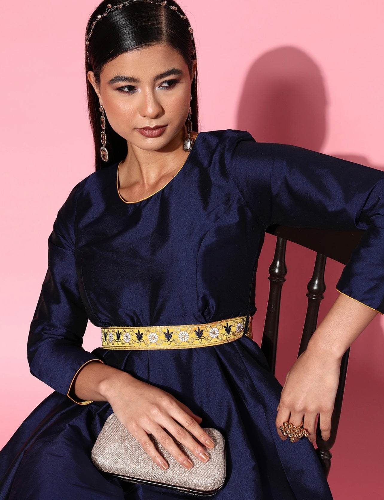 Buy Blue Mul Cotton Printed Panelled Ethnic Dress by Designer SCAKHI for  Women online at Kaarimarket.com